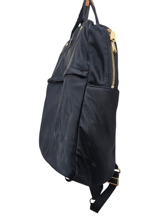 MZ Wallace Black Nylon Backpack Gold Hardware Leather Trim Red Lining main image 7